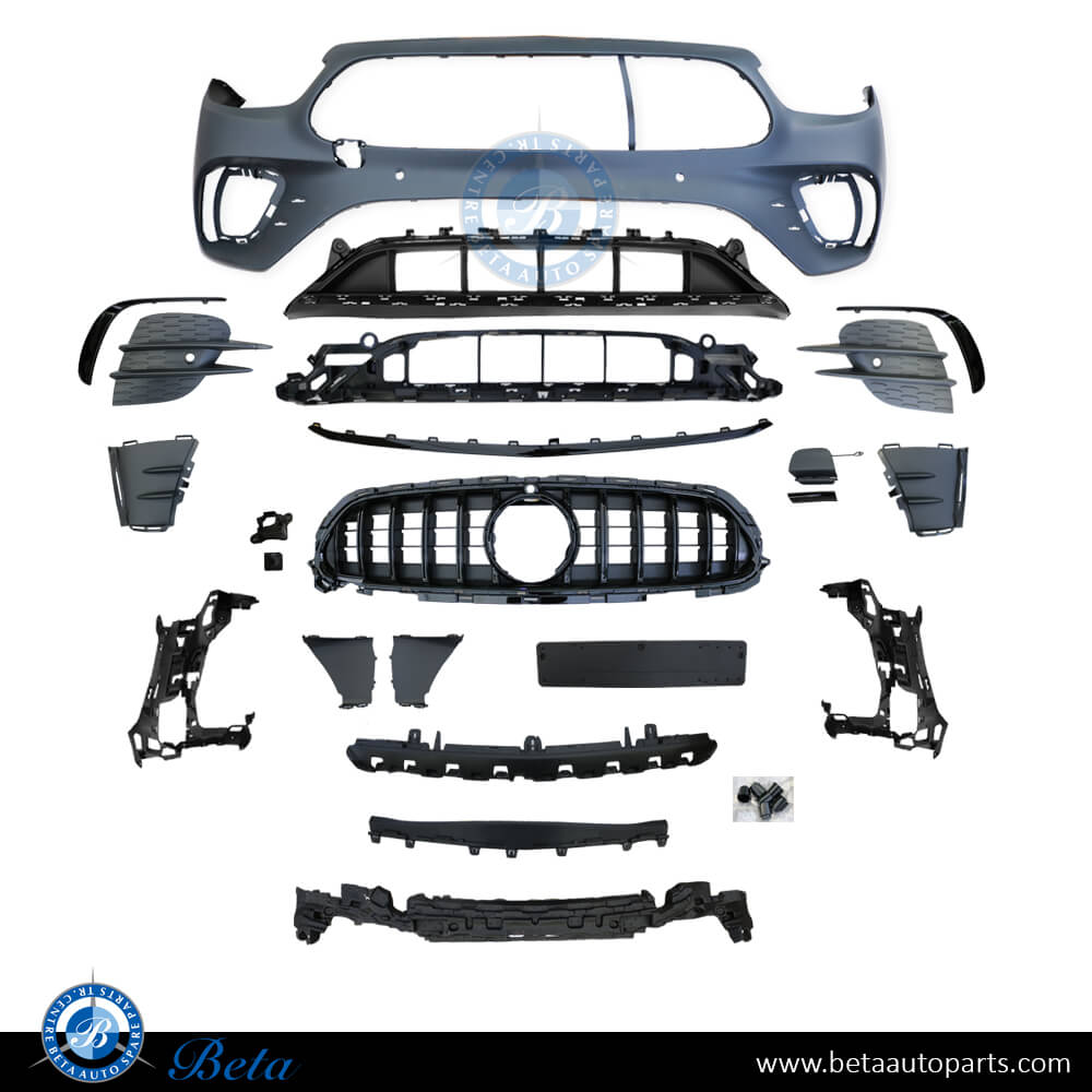 Front Bumper AMG E53 with Radiator Grille GT Look with Park Assist for Mercedes E-Class 2021-2023 models, Part Number 2138857704 Front Bumper AMG E53 with Radiator Grille GT Look with Park Assist for Mercedes E-Class 2021-2023 models, Part Number 2138857704